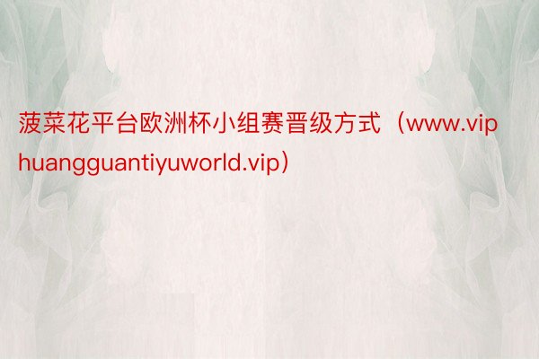 菠菜花平台欧洲杯小组赛晋级方式（www.viphuangguantiyuworld.vip）